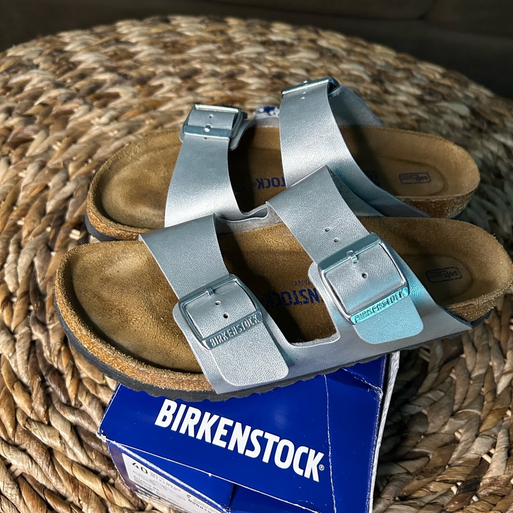 Birkenstock Arizona Silver Sandals